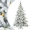 Image de vidaXL - Kunstmatige - Hinged - Kerstboom - Wit - 210 - cm - PVC - en - Staal