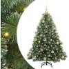 Image de vidaXL - Kunstkerstboom - met - 150 - LED - met - standaard - Groen - 120 - cm - PE - en - PVC
