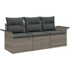 Image de vidaXL - Tuinbank - Set - met - kussen - met - opslag - 3 - pcs - Grijs - Poly - rattan