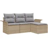 Image de vidaXL - Tuinbank - Set - met - kussen - met - opslag - 4 - pcs - Beige - Poly - rattan