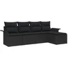 Image de vidaXL - Tuinbank - Set - met - kussen - met - opslag - 5 - pcs - Zwart - poly - rattan