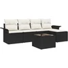 Image de vidaXL - Tuinbank - Set - met - kussen - met - opslag - 6 - pcs - Zwart - poly - rattan