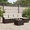 Image de vidaXL - Tuinbank - Set - met - kussen - met - opslag - 6 - pcs - Bruin - poly - rattan