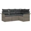 Image de vidaXL - Tuinbank - Set - met - opslag - 4 - pcs - Grijs - poly - rattan