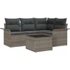 Image de vidaXL - Tuinbank - Set - met - opslag - 5 - pcs - Grijs - poly - rattan