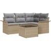 Image de vidaXL - Tuinbank - Set - met - opslag - 5 - pcs - Beige - poly - rattan