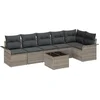 Image de vidaXL - Tuinbank - Set - met - kussen - met - opslag - 7 - pcs - Grijs - Poly - rattan
