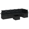 Image de vidaXL - Tuinbank - Set - met - kussen - met - opslag - 7 - pcs - Zwart - Poly - rattan