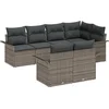 Image de vidaXL - Tuinbank - Set - met - kussen - met - opslag - 7 - pcs - Grijs - Poly - rattan