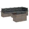 Image de vidaXL - Tuinbank - Set - met - opslag - 9 - pcs - Grijs - poly - rattan