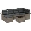 Image de vidaXL - Tuinbank - Set - met - opslag - 7 - pcs - Grijs - poly - rattan