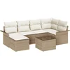 Image de vidaXL - Tuinbank - Set - met - opslag - 7 - pcs - Beige - poly - rattan