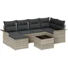 Image de vidaXL - Tuinbank - Set - met - opslag - 7 - pcs - Lichtgrijs - poly - rattan