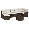 Image de vidaXL - Tuinbank - Set - met - kussen - met - opslag - 8 - pcs - Bruin - Poly - rattan