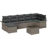 Image de vidaXL - Tuinbank - Set - met - kussen - met - opslag - 8 - pcs - Grijs - Poly - rattan