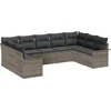 Image de vidaXL - Tuinbank - Set - met - opslag - 9 - pcs - Grijs - poly - rattan