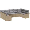 Image de vidaXL - Tuinbank - Set - met - opslag - 9 - pcs - Beige - poly - rattan