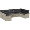 Image de vidaXL - Tuinbank - Set - 9 - st - Lichtgrijs - poly - rattan