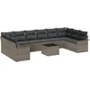 Image de vidaXL - Tuinbank - Set - met - opslag - 11 - pcs - Zwart - poly - rattan