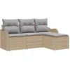 Image de vidaXL - Tuinbank - Set - met - opslag - 4 - pcs - Beige - poly - rattan