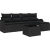 Image de vidaXL - Tuinbank - Set - met - kussen - met - opslag - 6 - pcs - Beige - Poly - rattan