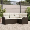 Image de vidaXL - Tuinbank - Set - met - opslag - 4 - pcs - Bruin - poly - rattan