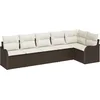 Image de vidaXL - Tuinbank - Set - met - opslag - 6 - pcs - Bruin - poly - rattan