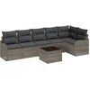 Image de vidaXL - Tuinbank - Set - met - kussen - met - opslag - 7 - pcs - Zwart - Poly - rattan