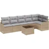 Image de vidaXL - Tuinbank - Set - met - kussen - met - opslag - 7 - pcs - Zwart - Poly - rattan