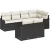 Image de vidaXL - Tuinbank - Set - met - opslag - 7 - pcs - Zwart - Poly - rattan