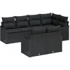 Image de vidaXL - Tuinbank - Set - met - opslag - 7 - pcs - Zwart - Poly - rattan