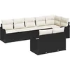 Image de vidaXL - Tuinbank - Set - met - opslag - 8 - pcs - Zwart - en - Wit - poly - rattan