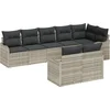 Image de vidaXL - Tuinbank - Set - met - kussen - 8 - pcs - Lichtgrijs - Poly - rattan