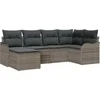 Image de vidaXL - Tuinbank - Set - met - kussen - 6 - pcs - Grijs - Poly - rattan