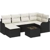Image de vidaXL - Tuinbank - Set - 7 - st - Zwart - en - Wit - poly - rattan