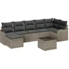 Image de vidaXL - Tuinbank - Set - met - kussen - 8 - pcs - Grijs - Poly - rattan