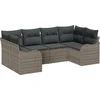 Image de vidaXL - Tuinbank - Set - met - opslag - 6 - pcs - Grijs - Poly - rattan