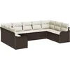 Image de vidaXL - Tuinbank - Set - met - opslag - 9 - pcs - Bruin - en - wit - poly - rattan