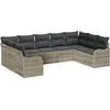 Image de vidaXL - Tuinbank - Set - met - opslag - 9 - pcs - Lichtgrijs - poly - rattan