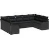 Image de vidaXL - Tuinbank - Set - met - opslag - 9 - pcs - Zwart - poly - rattan