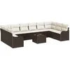 Image de vidaXL - Tuinbank - Set - met - opslag - 11 - pcs - Bruin - en - wit - poly - rattan