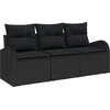 Image de vidaXL - Tuinbank - Set - met - opslag - 3 - pcs - Zwart - Poly - rattan