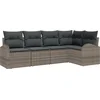 Image de vidaXL - Tuinbank - Set - met - kussen - met - opslag - 5 - pcs - Grijs - poly - rattan