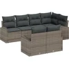 Image de vidaXL - Tuinbank - Set - met - kussen - met - opslag - 7 - pcs - Grijs - poly - rattan