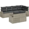 Image de vidaXL - Tuinbank - Set - met - kussen - met - opslag - 7 - pcs - Lichtgrijs - poly - rattan
