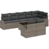 Image de vidaXL - Tuinbank - Set - met - kussen - met - opslag - 9 - pcs - Grijs - poly - rattan