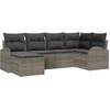 Image de vidaXL - Bankstel - met - kussen - met - opslag - 6 - pcs - Grijs - poly - rattan
