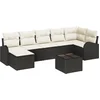 Image de vidaXL - Bankstel - met - kussen - met - opslag - 8 - pcs - Zwart - poly - rattan