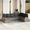Image de vidaXL - Bankstel - met - kussen - met - opslag - 8 - pcs - Grijs - poly - rattan