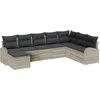 Image de vidaXL - Bankstel - met - kussen - met - opslag - 8 - pcs - Lichtgrijs - poly - rattan
